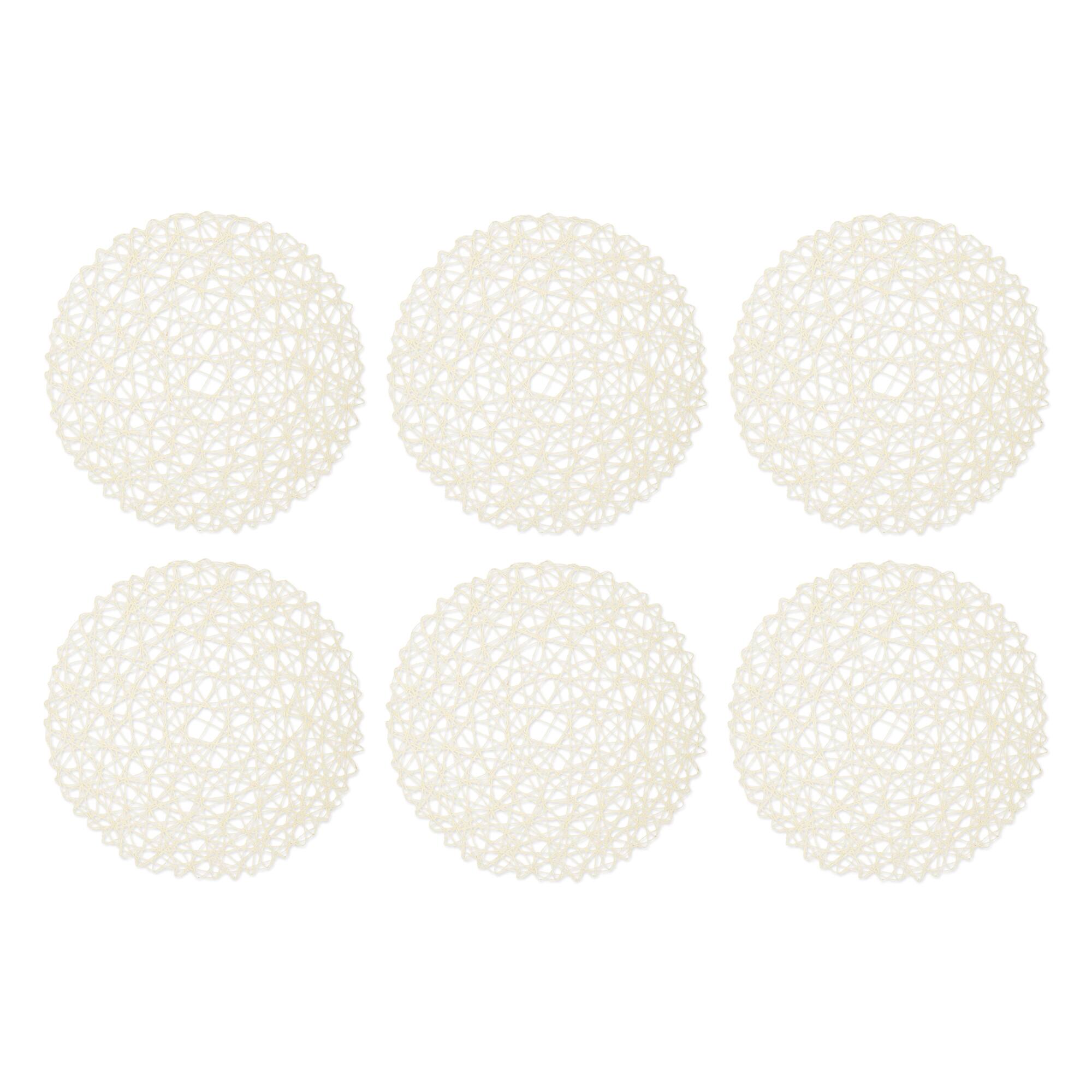DII® Off White Woven Paper Round Placemat (Set of 6)
